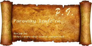 Parovsky Izméne névjegykártya